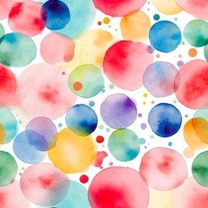 Colorful Watercolor Dots - Polka Dot Party 