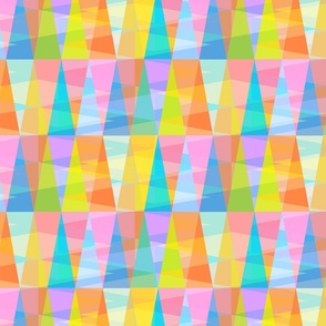 Colorful Geometric Rainbow Diamonds- modern vintage retro bright pastels triangles prismatic harlequin squares dopamine design, funky happy cheerful playful geometric shapes