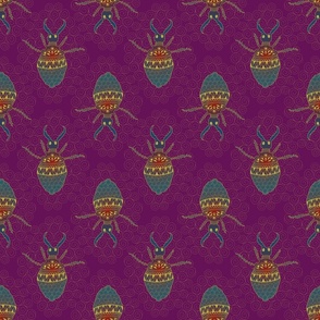 jewel-toned doodled doodlebug plum