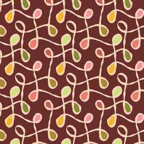 Retro Meandering Curly Ribbons in Brown, Medium Scale 0004_A_M