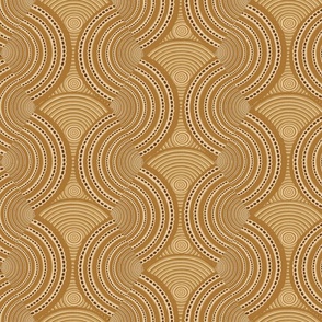 Modern geometric wavy pattern gold