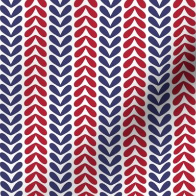 Small scale red white and blue braid Patriotic Americana Liberty USA - for summer picnic table linen, independence day celebrations, flag color, kids apparel, children, patriotic decor and crafts