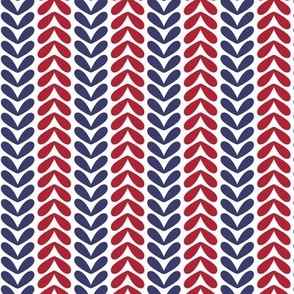 Small scale red white and blue braid Patriotic Americana Liberty USA - for summer picnic table linen, independence day celebrations, flag color, kids apparel, children, patriotic decor and crafts