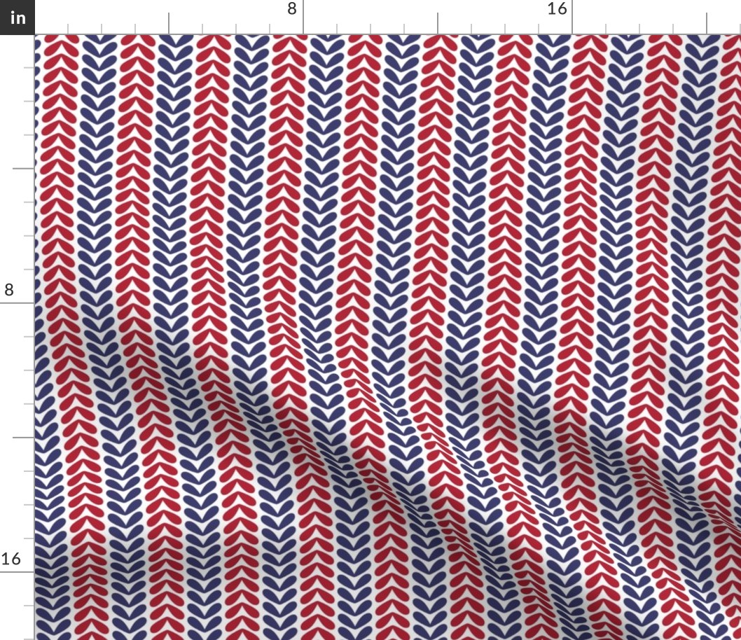 Small scale red white and blue braid Patriotic Americana Liberty USA - for summer picnic table linen, independence day celebrations, flag color, kids apparel, children, patriotic decor and crafts