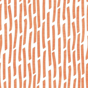 Normal scale // Confetti vertical stripes // white background crusta orange faux textured dashed lines dinosaur birthday party decor