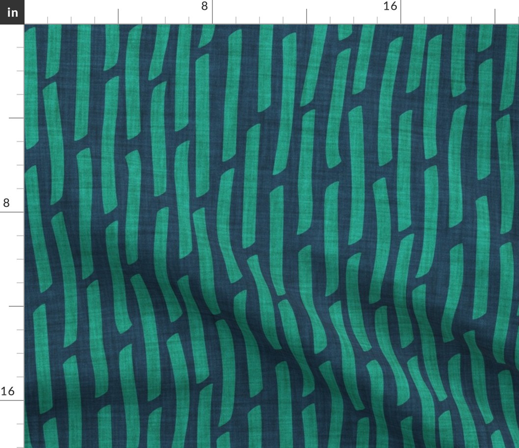 Normal scale // Confetti vertical stripes // nile blue background pine green faux textured dashed lines dinosaur birthday party decor