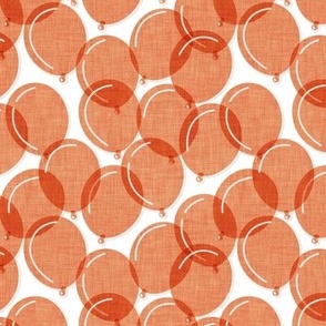 Small scale // Party time // white background crusta orange rounded transparent faux textured birthday balloons 