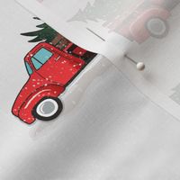 red christmas tree truck - white