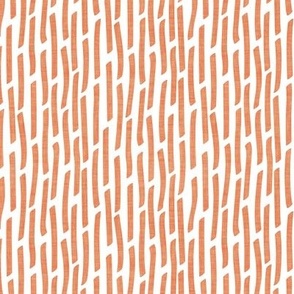 Small scale // Confetti vertical stripes // white background crusta orange faux textured dashed lines dinosaur birthday party decor