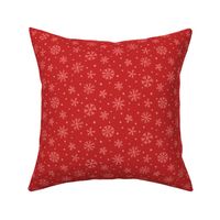 hand drawn snowflakes crimson red