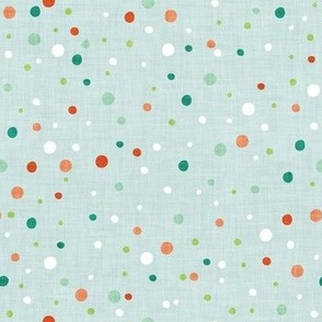 Small scale // Confetti rounded circle spots // sea glass background crusta orange pine chinook and limerick green faux textured dots dinosaur skin birthday party decor