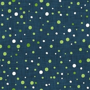 Small scale // Confetti rounded circle spots // nile blue background limerick green and white faux textured dots dinosaur skin birthday party decor