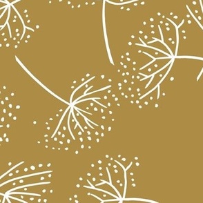 (L) Queen Anne's Lace Flowers Gold and White 