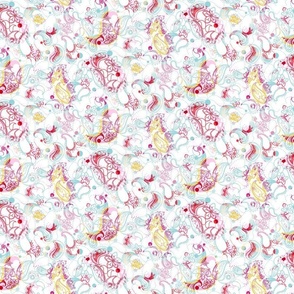 Paisley Floral Pastel Rainbow Double Exposure - 6 inch
