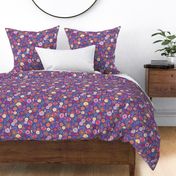Paisley Floral Rainbow Blooms - PURPLE - 12 inch
