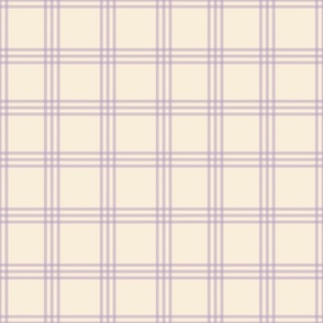 gingham three lines lilac  on beige background