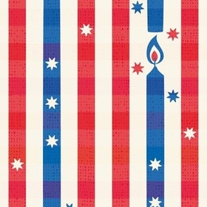 Birthday Candle Stripe, red and blue (Large)