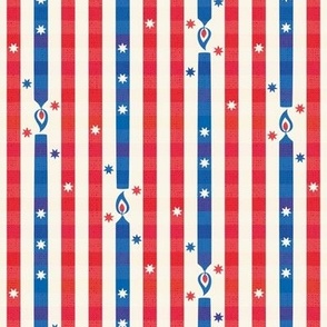 Birthday Candle Stripe, red and blue (Medium)