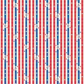 Birthday Candle Stripe, red and blue (Small)