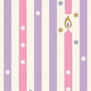 Birthday Candle Stripe, purple and pink (Large)