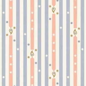 Birthday Candle Stripe, grey-blue and peach (Medium)