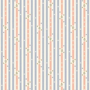 Birthday Candle Stripe, grey-blue and peach (Small)