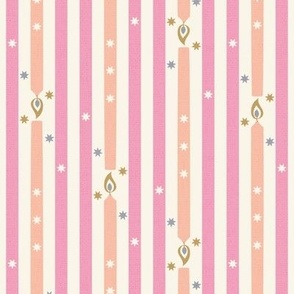 Birthday Candle Stripe, pink and peach (Medium)