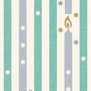 Birthday Candle Stripe, green and grey-blue (Large)