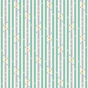 Birthday Candle Stripe, green and grey-blue (Small)