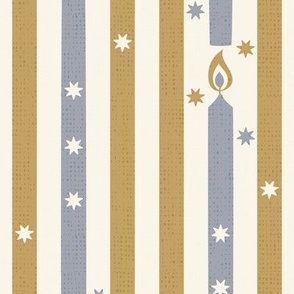 Birthday Candle Stripe, golden and silver-grey (Large)