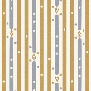 Birthday Candle Stripe, golden and silver-grey (Medium)