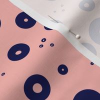 Blue Dot on Pink Abstract