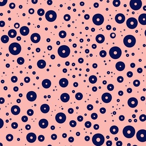 Blue Dot on Pink Abstract