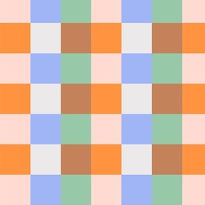 Pastel Check Pattern Pink, Blue And Tan