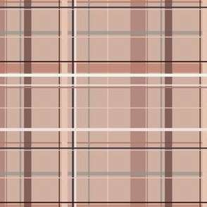 puce brown copper blue apricot plaid