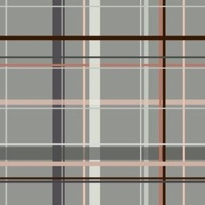silver grey taupe brown apricot plaid