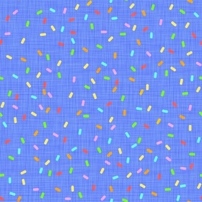 Party Time Confetti - Medium - Blue - Linen Texture