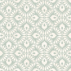 Mara Block Print Dusty Sage Canvas Texture