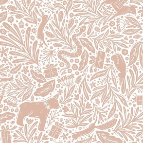 Woodland Forest Animals Birthday Party - blush pink and white - large