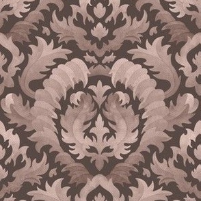 (small) Acanthus  leaves - watercolour damask, dark brown