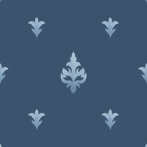 (large) Elegant watercolour pattern, dark blue