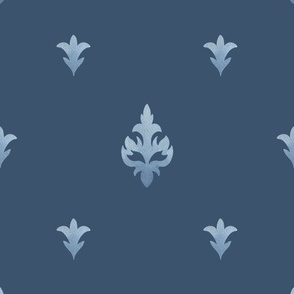 (medium) Elegant watercolour pattern,  dark blue