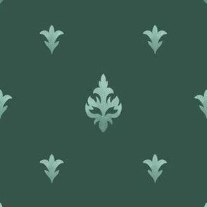 (small) Elegant watercolour pattern, dark green