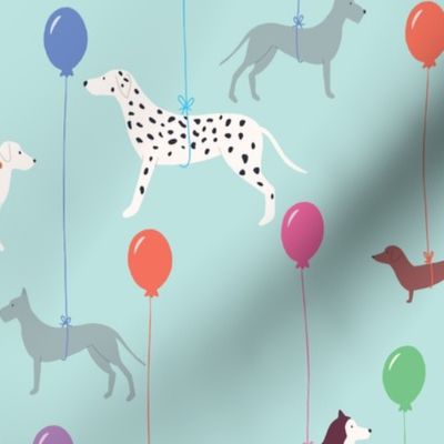 Party Dogs with Balloons