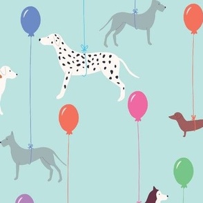 Party Dogs with Balloons