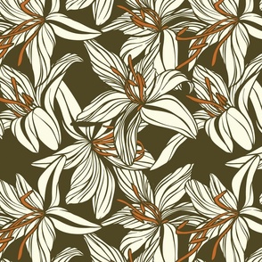 Lily bloom brown green 