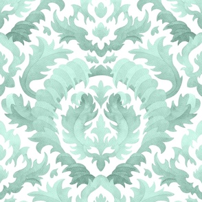 (large) Acanthus  leaves - watercolour damask, light green