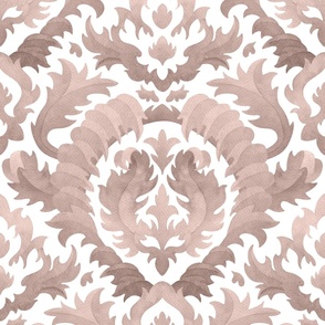 (large) Acanthus  leaves - watercolour damask, light brown