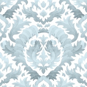 (medium) Acanthus  leaves - watercolour damask, light grey