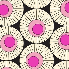 Garden Party (Maxi Light Pink on Black & Cream) || abstract floral